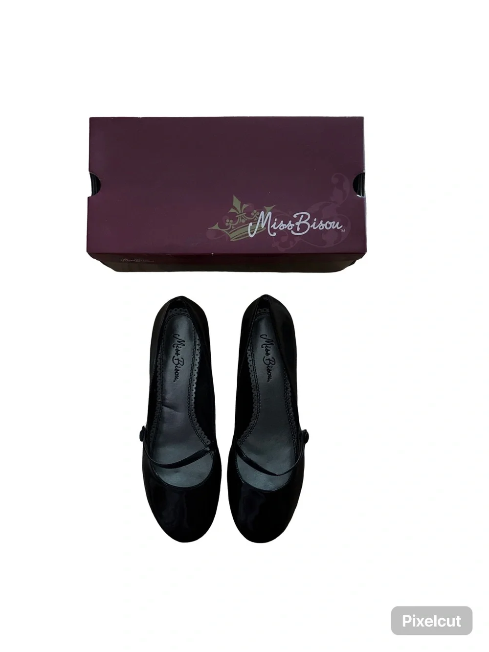 Miss Bisou Black Mary Jane Flats with Strap